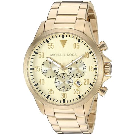 michael kors men's gage gold tone watch mk 8491